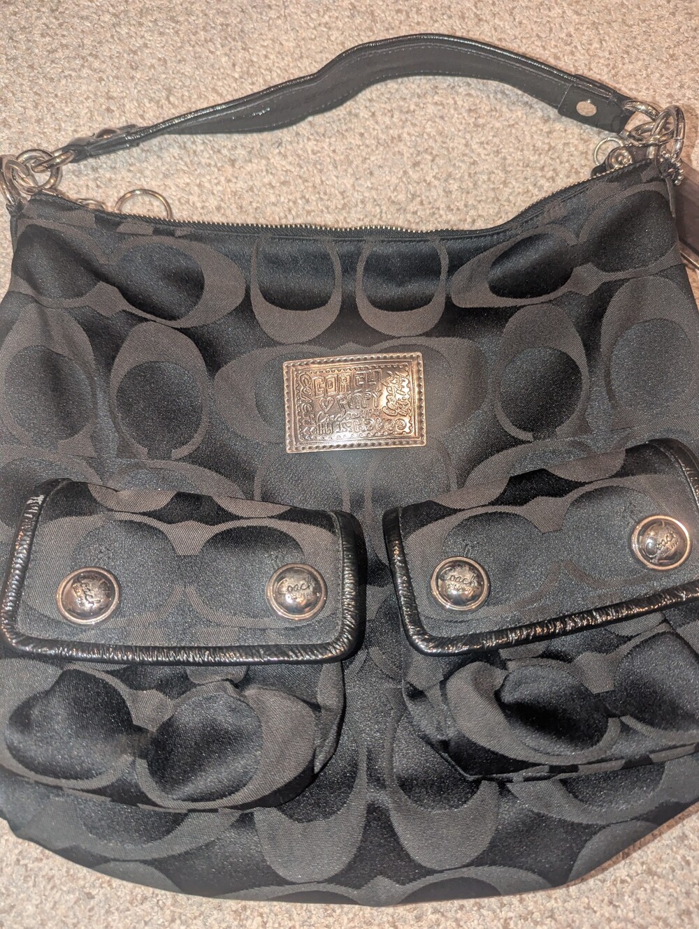 Coach Poppy Black Shoulder Bag